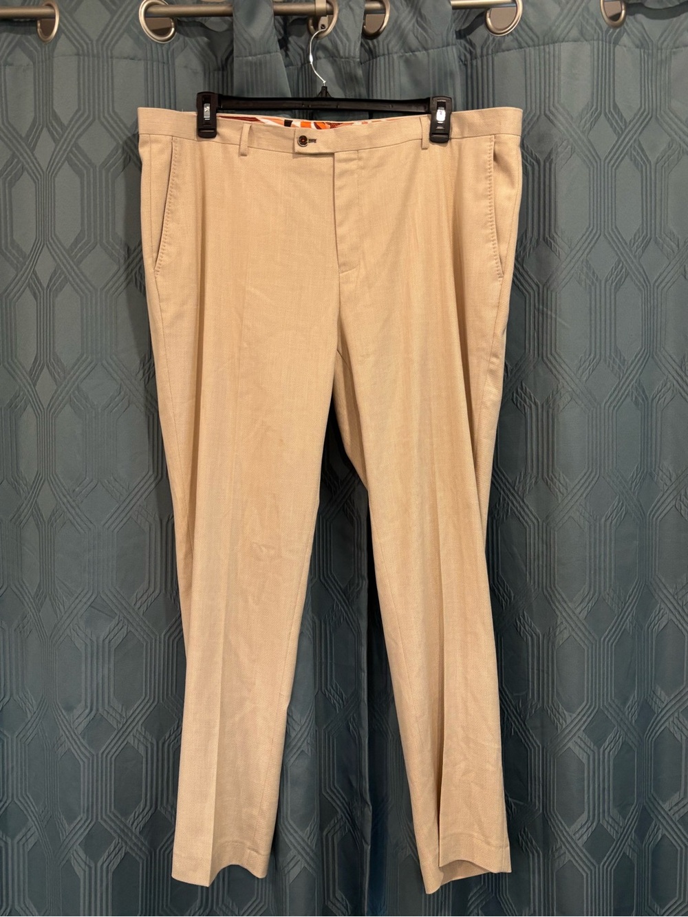 Paisley & Gray Men’s Beige Flat-Front Dress Pants Sz 42/32L